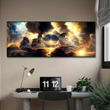 Dramatic Canvas Print | Modern Art of Sky, Clouds, Mountains & Rivers 🖼️