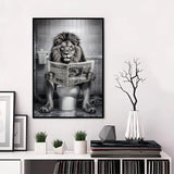Funny Animal Bathroom Poster | Modern & Waterproof HD Wall Art