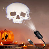 USB Ghost and Skull Rotating Projector Halloween Lamp