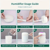 Portable Mini Humidifier | LED Cool Mist for Car & Desk