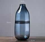 Minimalist Glass Vase – Nordic Blue & Black Home Décor Accent