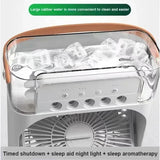 5-Hole Portable Air Cooler | 3-in-1 USB Humidifier, Fan & 7-Color LED Night Light