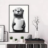 Funny Animal Bathroom Poster | Modern & Waterproof HD Wall Art
