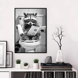 Funny Animal Bathroom Poster | Modern & Waterproof HD Wall Art