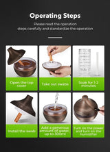 Ultrasonic Aroma Diffuser Wood Grain Electric Essential Oil