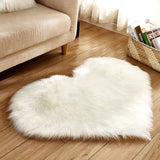Soft Fluffy Heart Mat Cozy Plush Rug for Bedroom