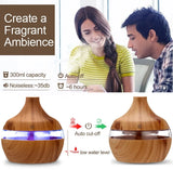Ultrasonic Aroma Diffuser Wood Grain Electric Essential Oil