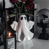 Spooky Chic Ghost Vase | Gothic Ceramic Planter for Halloween & Beyond!