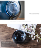 Minimalist Glass Vase – Nordic Blue & Black Home Décor Accent