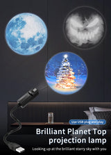 USB Mood Light Projector for Bedroom or Home Moon Lamp