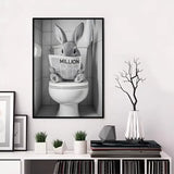 Funny Animal Bathroom Poster | Modern & Waterproof HD Wall Art
