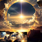 Dramatic Canvas Print | Modern Art of Sky, Clouds, Mountains & Rivers 🖼️