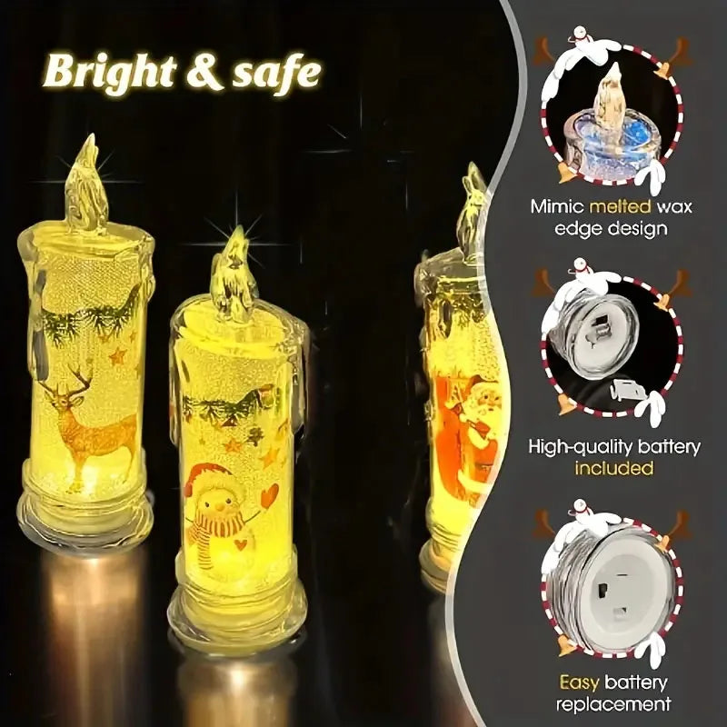 Christmas Flameless LED Candle Lights Faux Ambient Lights