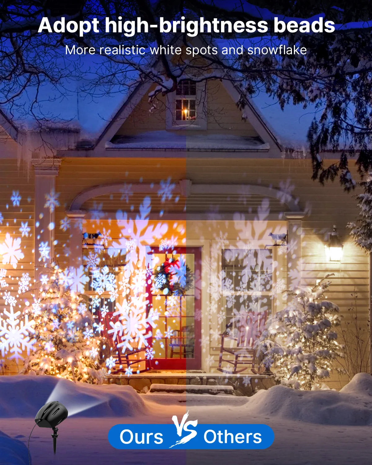 Christmas Projector Lights Outdoor, LED Snowflake Projector