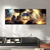 Dramatic Canvas Print | Modern Art of Sky, Clouds, Mountains & Rivers 🖼️