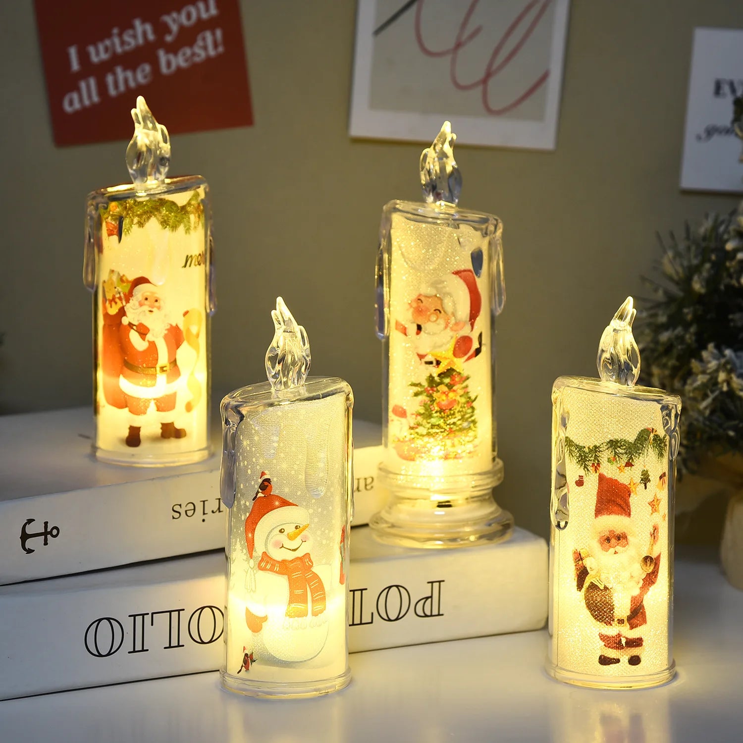 Christmas Flameless LED Candle Lights Faux Ambient Lights