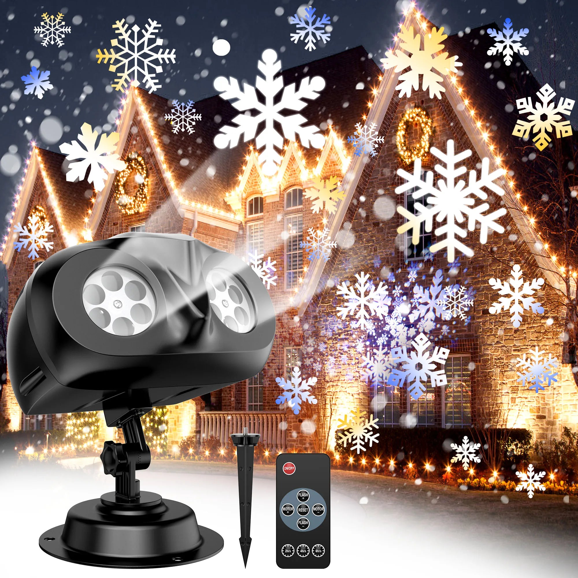 Christmas Projector Lights Outdoor, LED Snowflake Projector