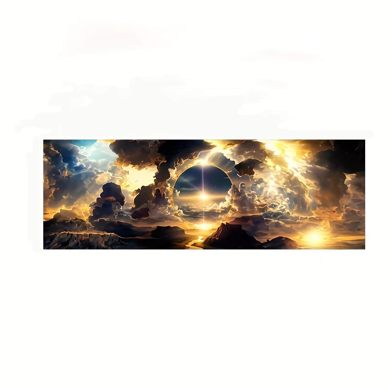 Dramatic Canvas Print | Modern Art of Sky, Clouds, Mountains & Rivers 🖼️