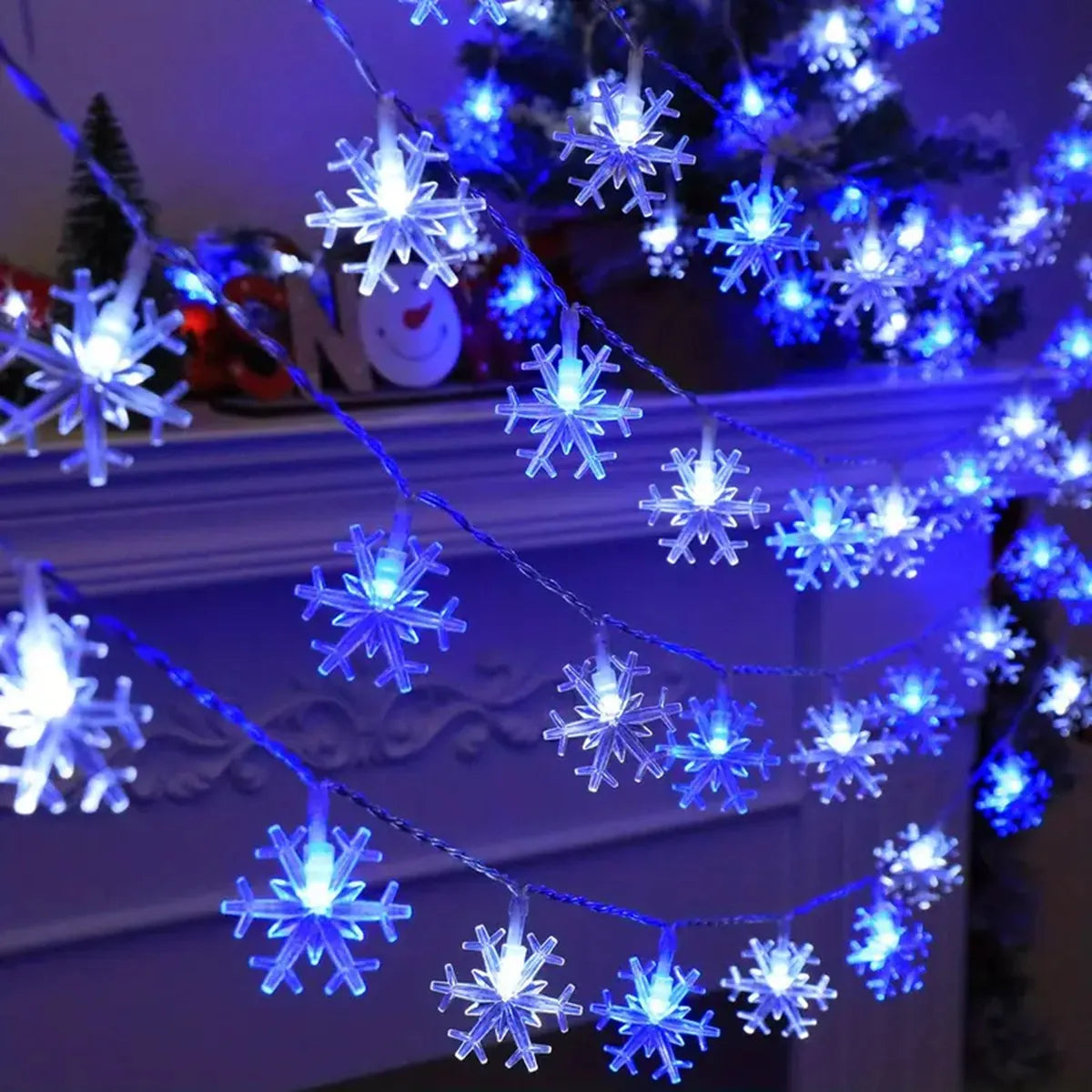 Christmas Snowflake String Light Indoor & Outdoor Hanging Decorative