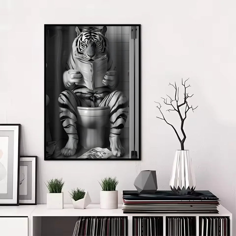 Funny Animal Bathroom Poster | Modern & Waterproof HD Wall Art