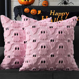 Ghost & Pumpkin Pillow Covers Set for Halloween Plush Soft