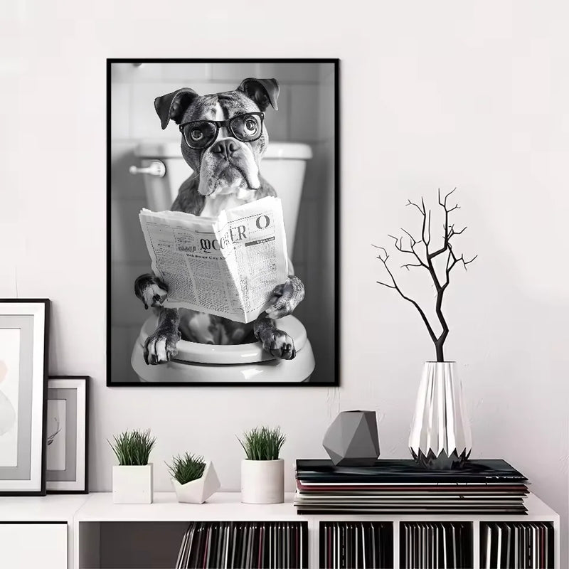 Funny Animal Bathroom Poster | Modern & Waterproof HD Wall Art