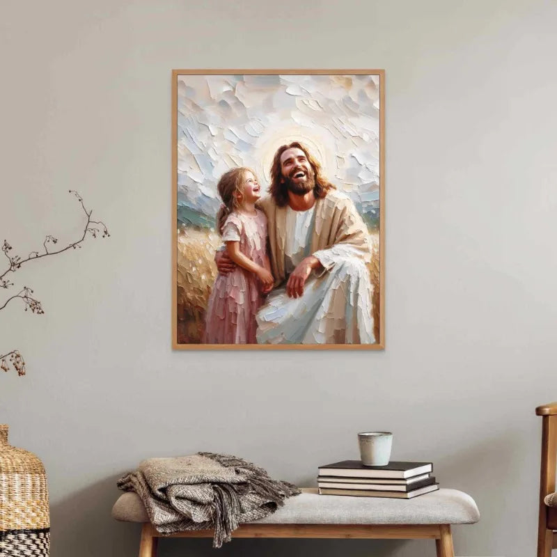 Modern Christian Jesus Children Art Poster