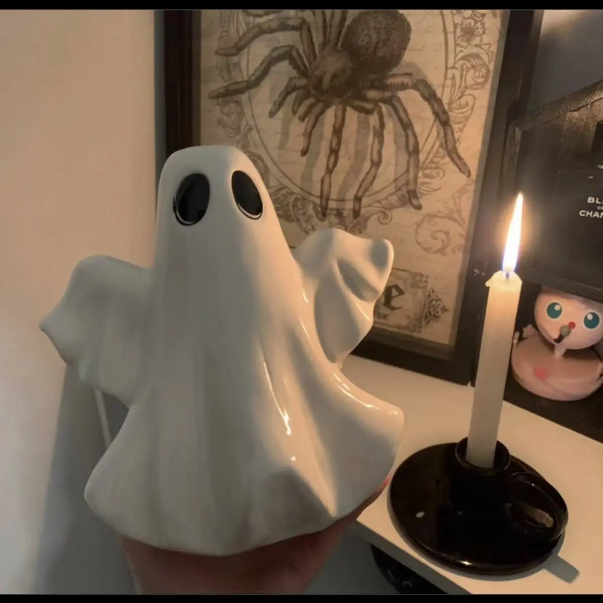 Spooky Chic Ghost Vase | Gothic Ceramic Planter for Halloween & Beyond!