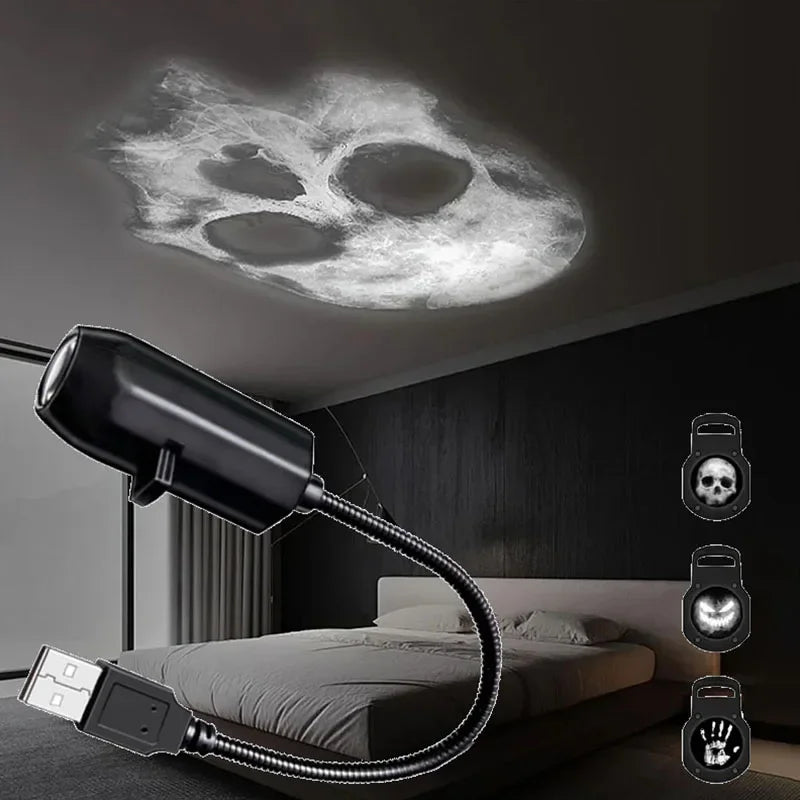 Rotating LED Halloween Night Light for Bedroom or Home