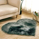 Soft Fluffy Heart Mat Cozy Plush Rug for Bedroom