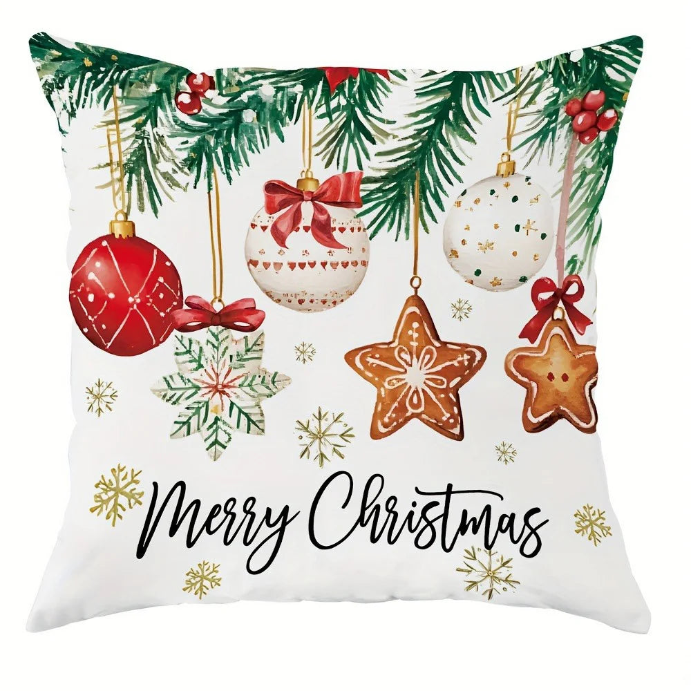 Christmas Pillow Covers: Joyful Designs with Trees, Snowman