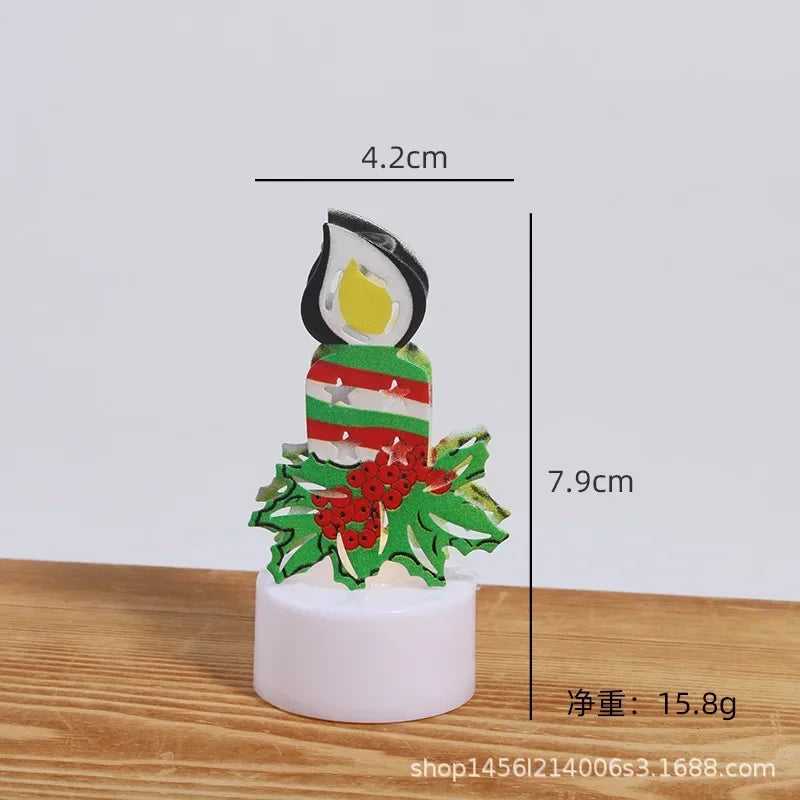 LED Electronic Candle Lights Christmas Trees Santa Claus Snowmen