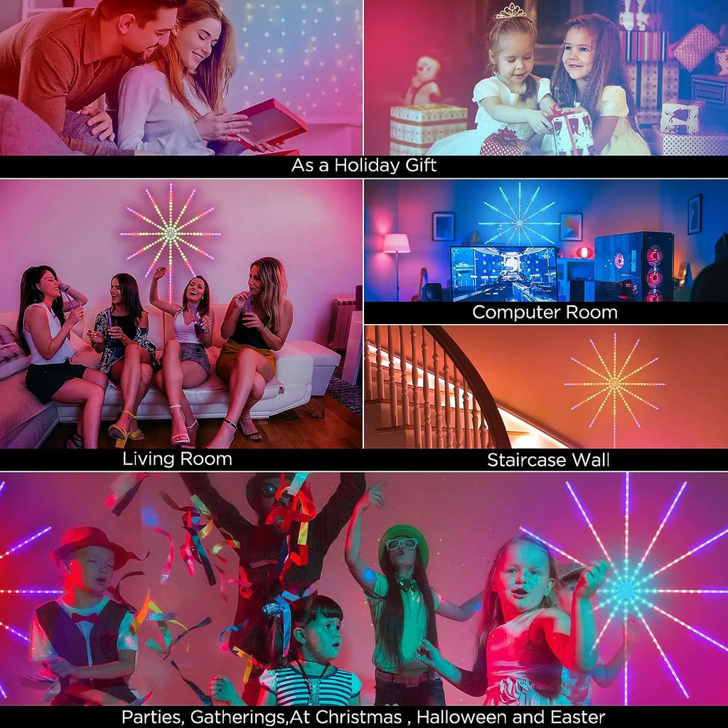 2025 Christmas Light Smart Fairy Firework Bluetooth Light Strip F