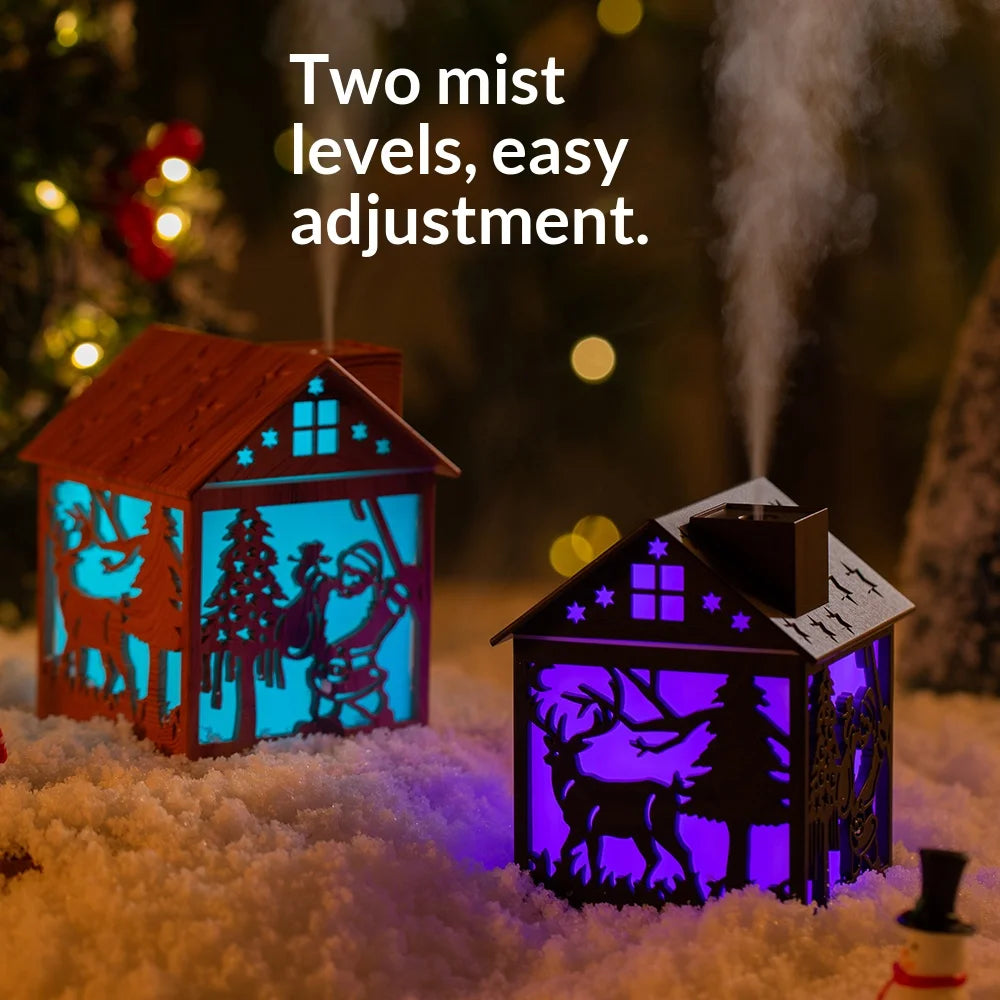Christmas wooden house humidifier