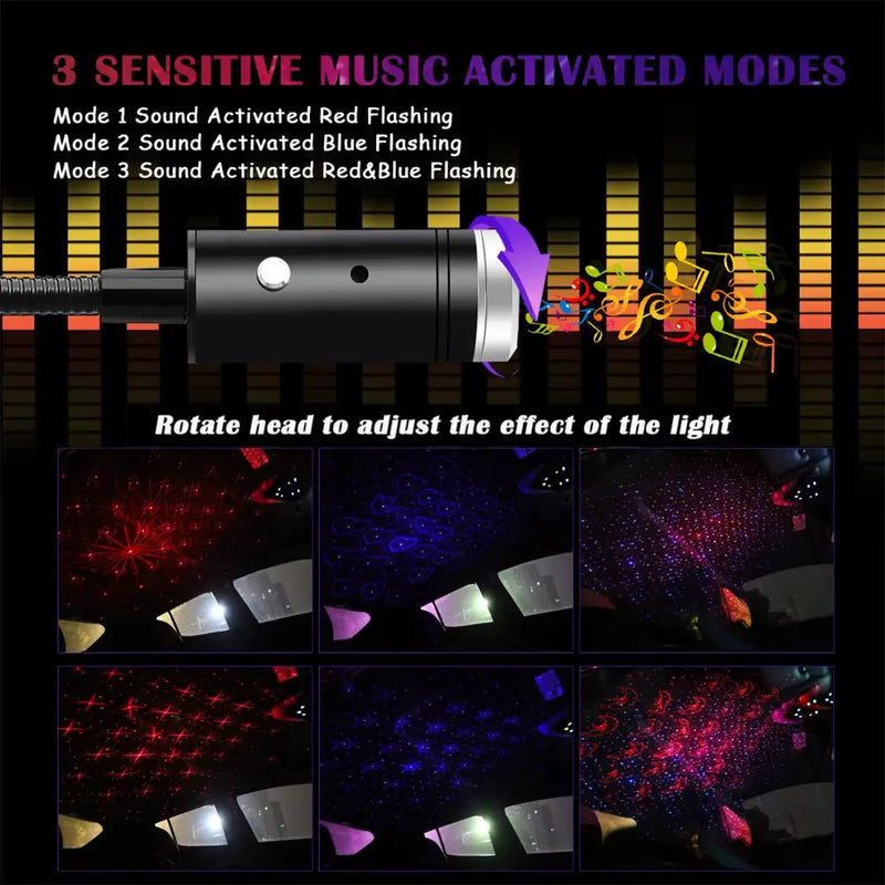 USB Star Projector LED Galaxy Light with Adjustable Modes