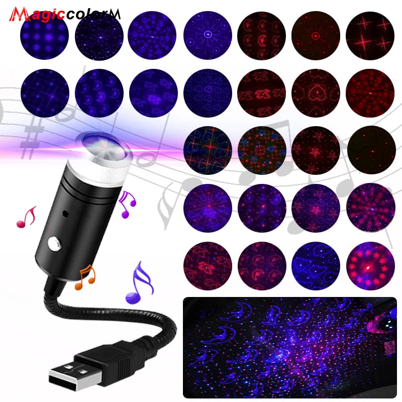 USB Star Projector LED Galaxy Light with Adjustable Modes