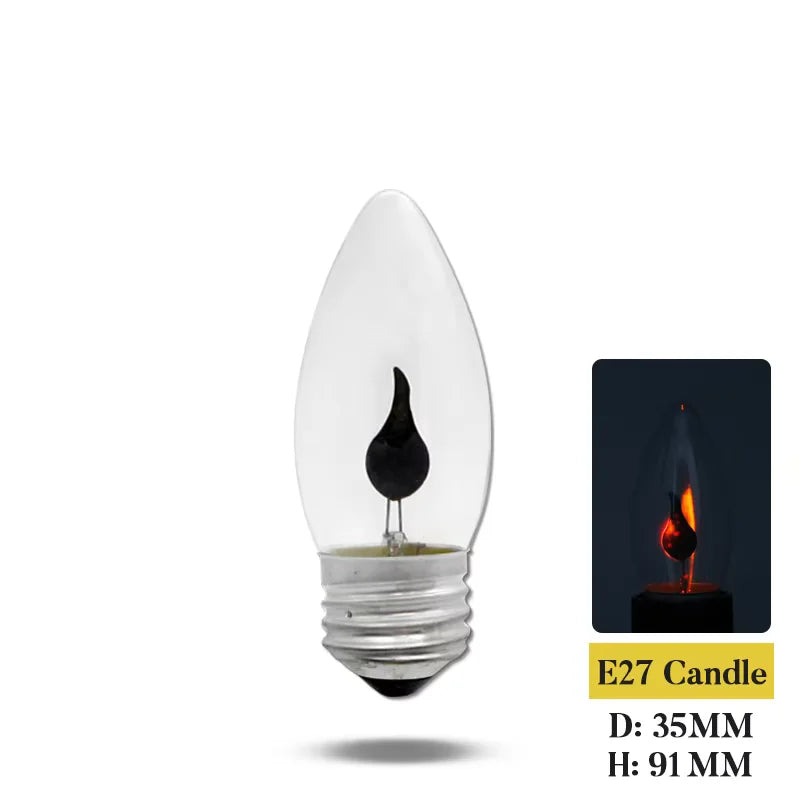 4-Pack Decorative LED Candle Bulbs Flickering Flame Effect