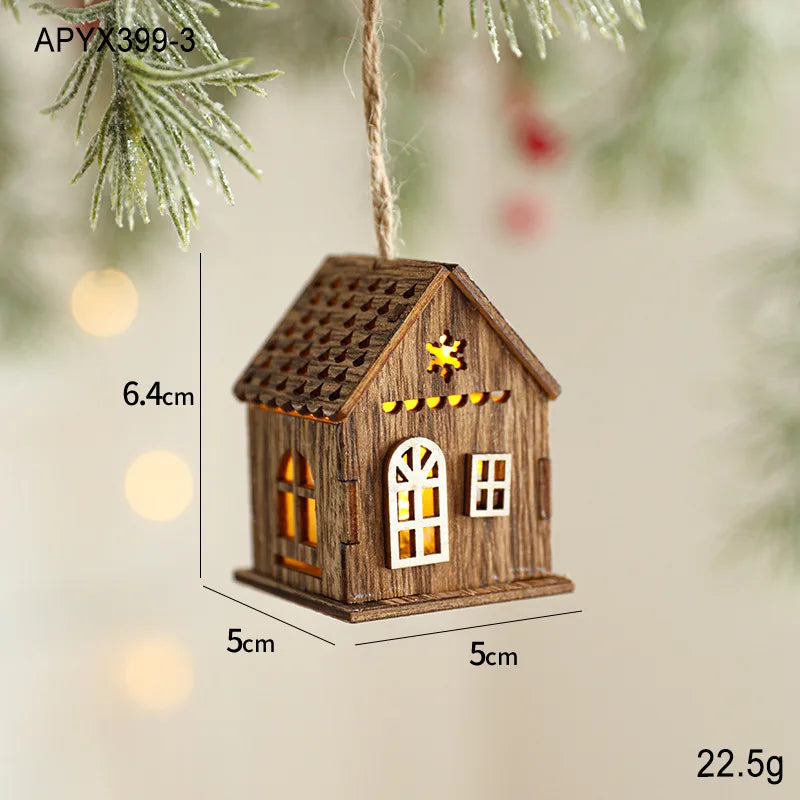 Christmas LED Light Wooden House Luminous