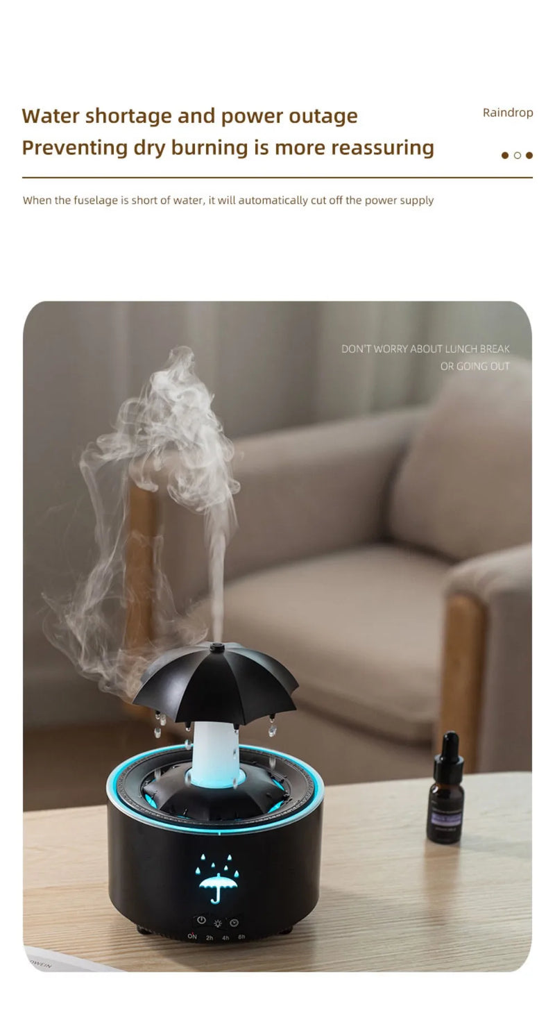 Rotating Umbrella Humidifier Water Drop Mute Air Desktop