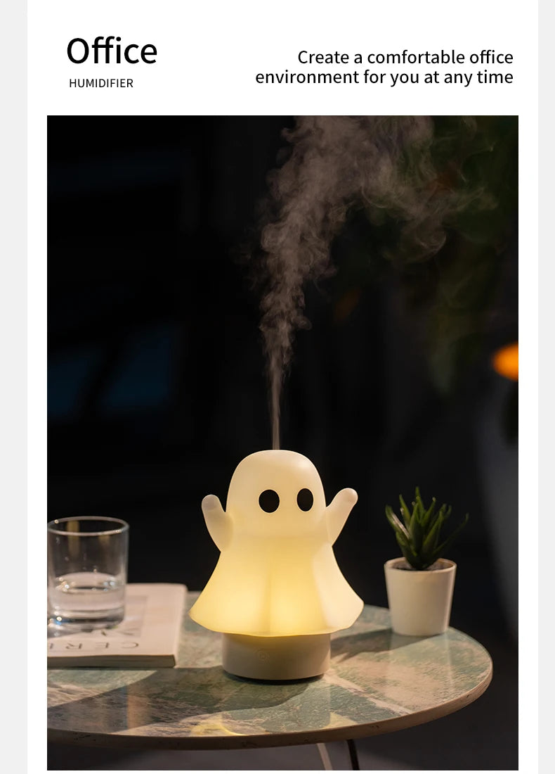 Cute Ghost Ultrasonic Air Humidifier with 7-Color LED
