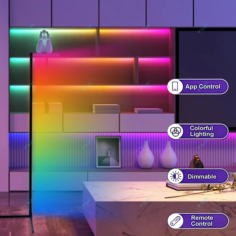 RGB Floor Lamp for Room Smart RGBIC Corner LED Light