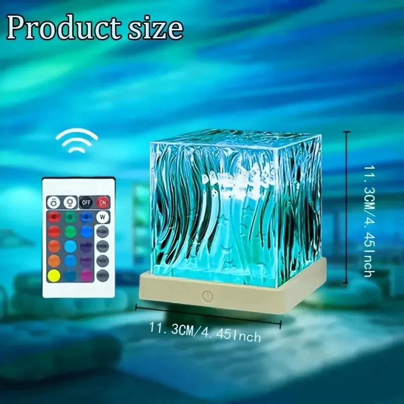 USB LED Water Ripple Projector Mood Lamp 16-Color Remote
