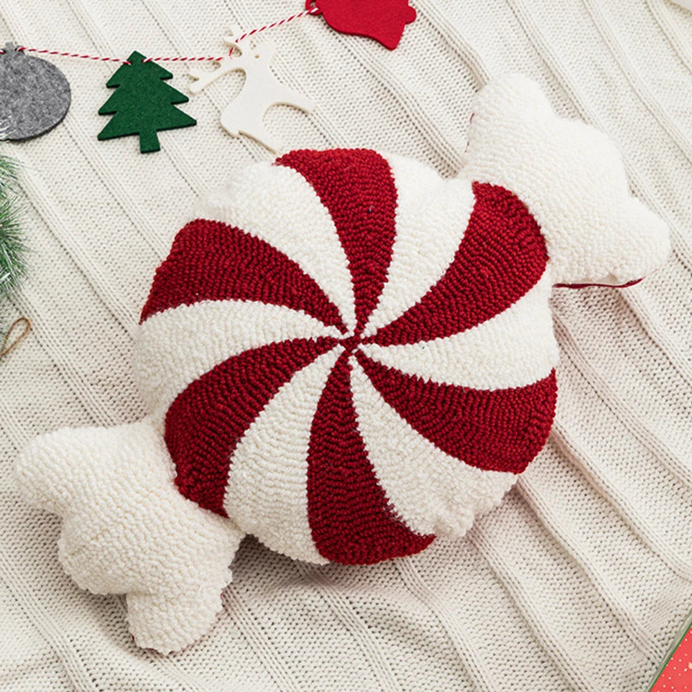 Christmas Candy Pillow with Stuffing Fluff Knitted