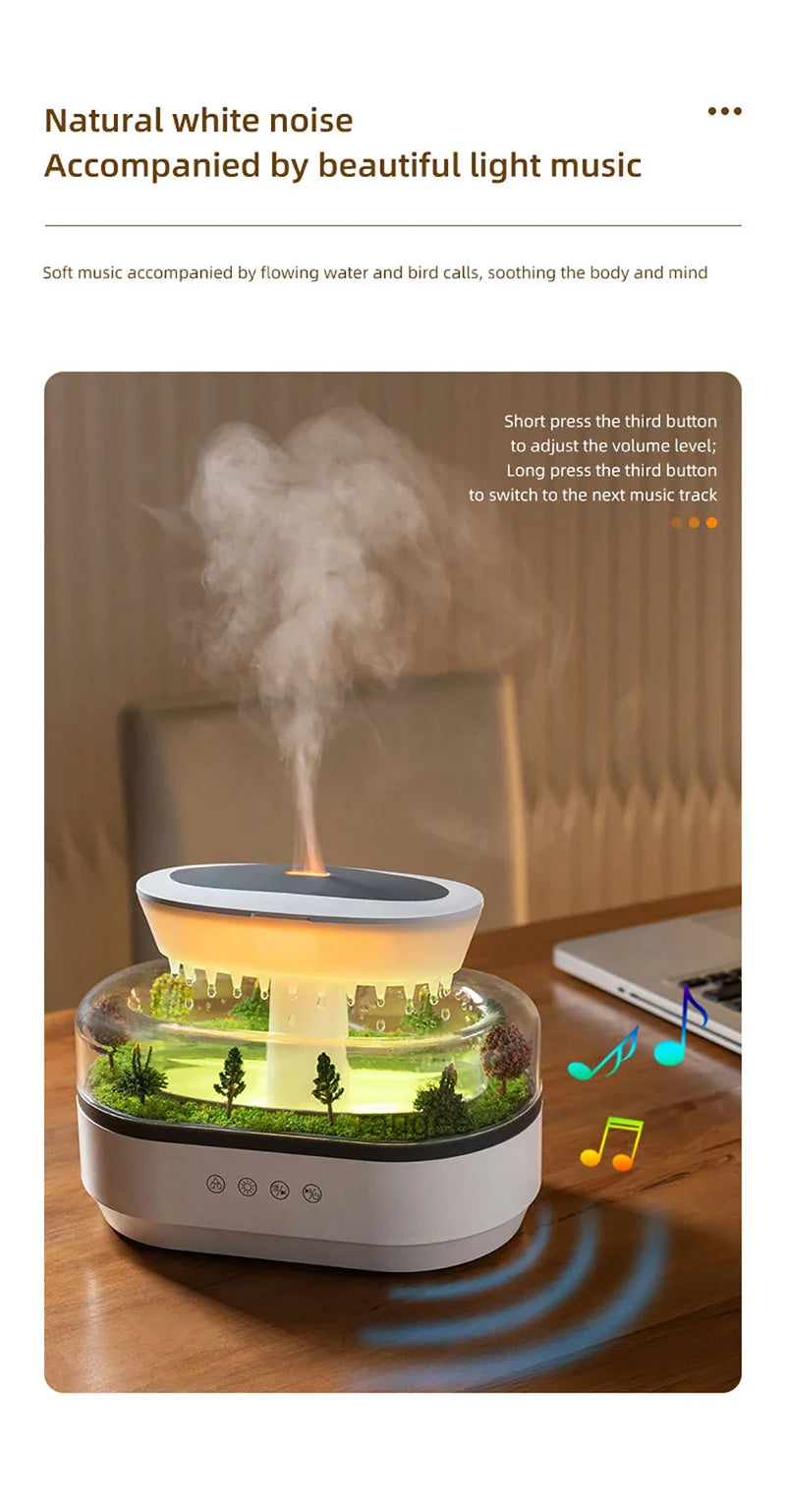 Aesthetic Cloud Humidifier.. LED Rain Diffuser Lamp