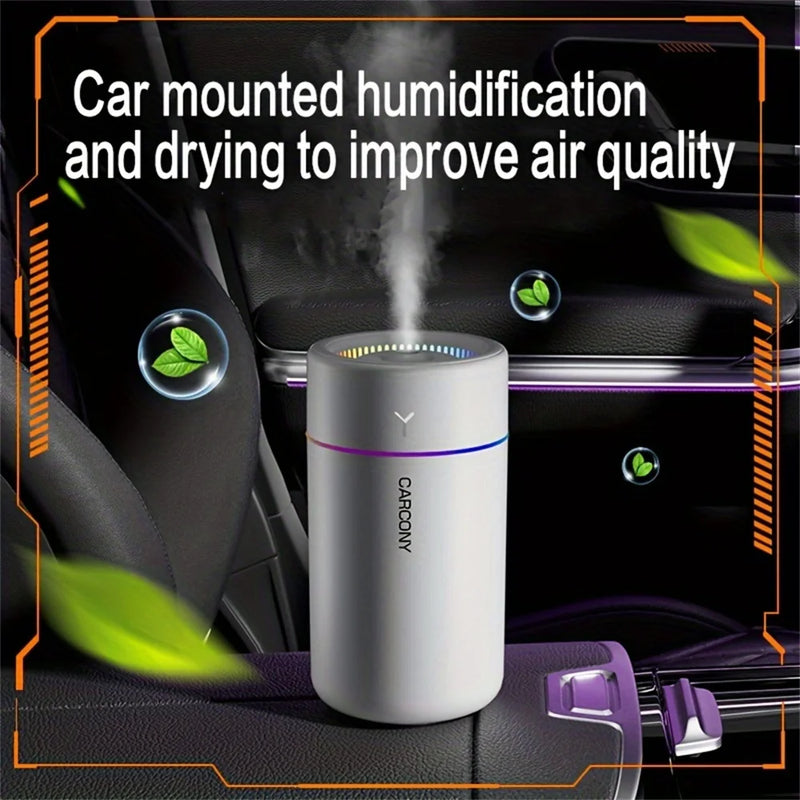 Portable Mini Humidifier | LED Cool Mist for Car & Desk