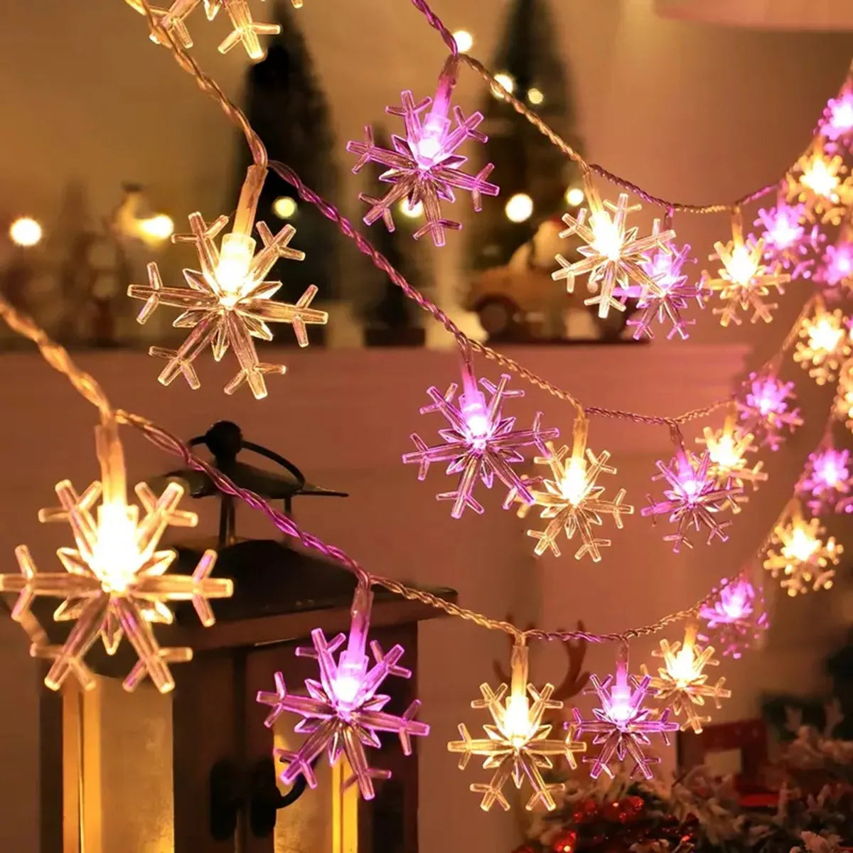 Christmas Snowflake String Light Indoor & Outdoor Hanging Decorative