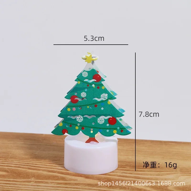LED Electronic Candle Lights Christmas Trees Santa Claus Snowmen
