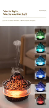 Glacier Lava Humidifier with 7-Color LED, Realistic Flame, Aroma Diffuser