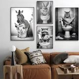 Funny Animal Bathroom Poster | Modern & Waterproof HD Wall Art