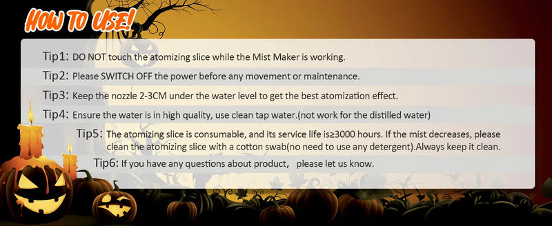 Halloween Mist Maker LED Fogger for Spooky Decorations